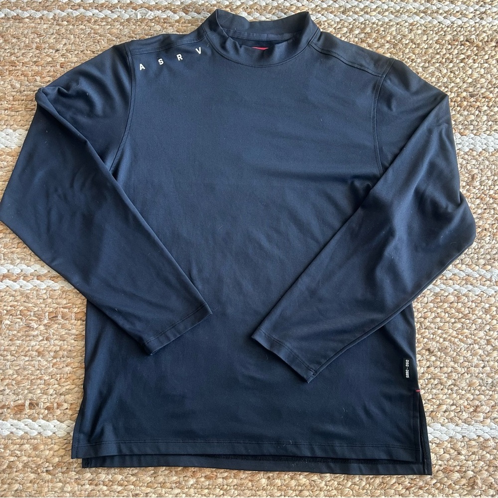ASRV Core Mock Neck Long Sleeve Performance Shirt Black